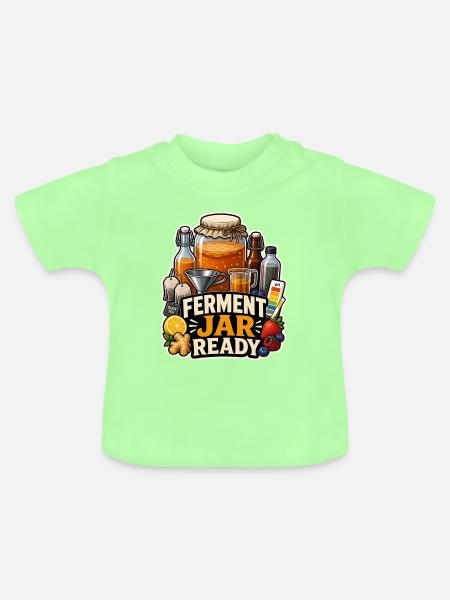 FERMENT JAR READY - Baby Bio-T-Shirt mit Rundhals - Mintgrün