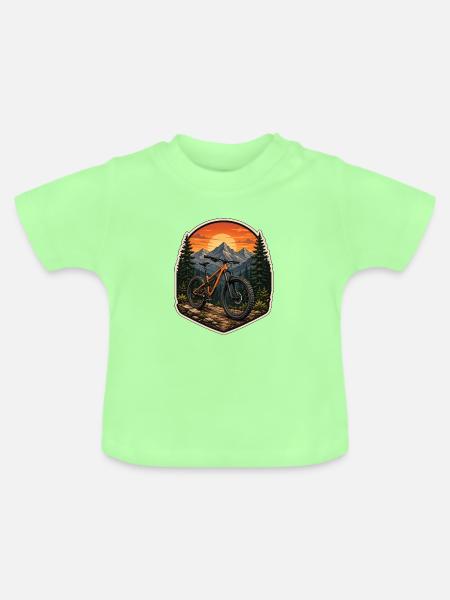 Bergtrail Mountainbike - Baby Bio-T-Shirt mit Rundhals - Mintgrün