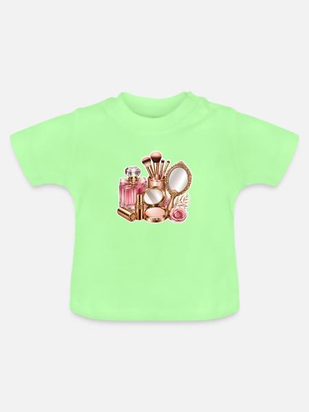 Goldene Glamour Kosmetik Sammlung - Baby Bio-T-Shirt mit Rundhals - Mintgrün