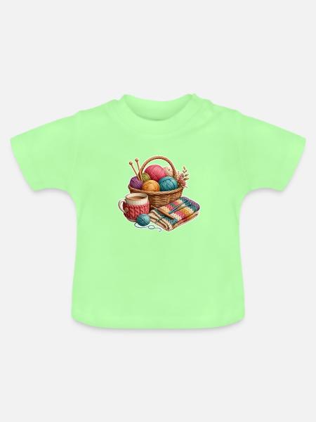 Wollkorb Strickinspiration - Baby Bio-T-Shirt mit Rundhals - Mintgrün