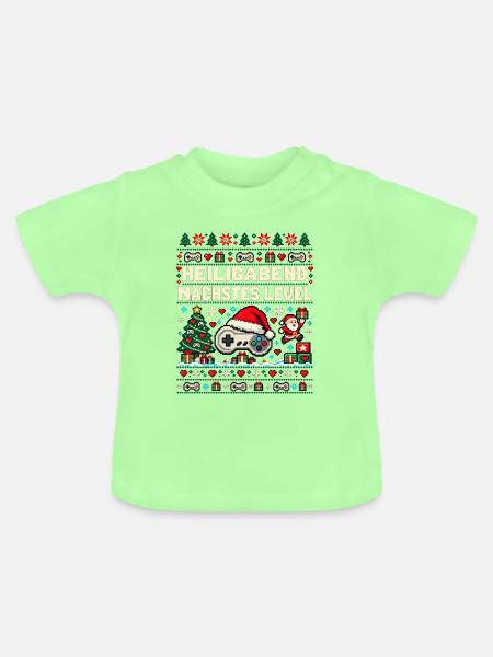 Gaming - Heiligabend nächstes Level - Baby Bio-T-Shirt mit Rundhals - Mintgrün