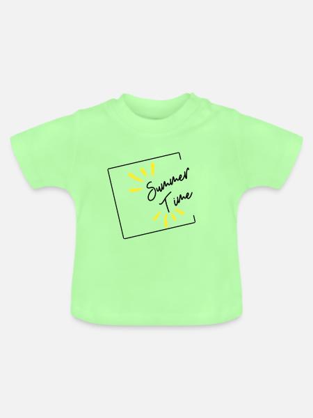 Summer Time - Baby Bio-T-Shirt mit Rundhals - Mintgrün