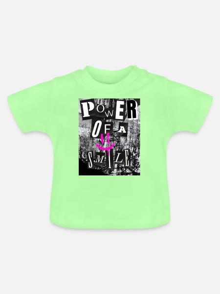 Die Kraft eines Lächelns - Baby Bio-T-Shirt mit Rundhals - Mintgrün