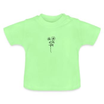 Flower Blume - Minimalistic abstract - Baby Organic T-Shirt with Round Neck - mint green - Front