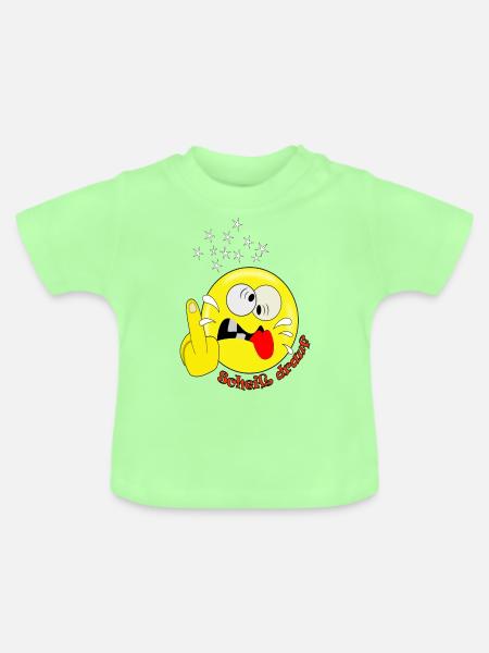 Lustig Smiley spaßig - Baby Bio-T-Shirt mit Rundhals - Mintgrün