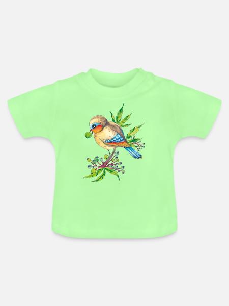 Vogelfreund - Baby Bio-T-Shirt mit Rundhals - Mintgrün