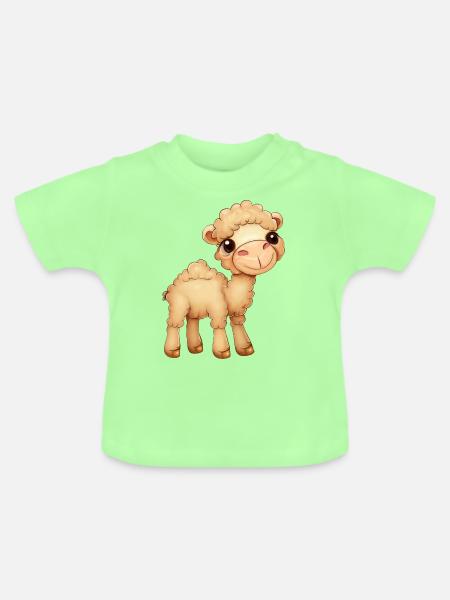Flauschiges süßes Dromedar - Baby Bio-T-Shirt mit Rundhals - Mintgrün