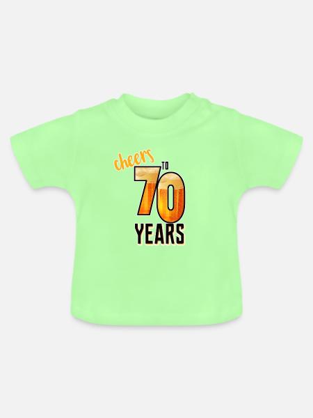Cheers to 70 Years - Baby Bio-T-Shirt mit Rundhals - Mintgrün