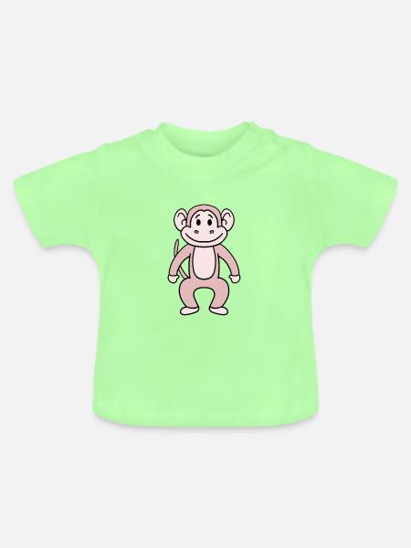 Affe - Baby Bio-T-Shirt mit Rundhals - Mintgrün