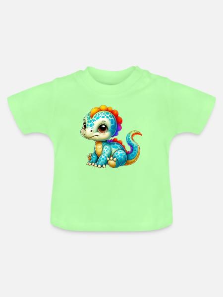 Dinosaurier - Baby Bio-T-Shirt mit Rundhals - Mintgrün