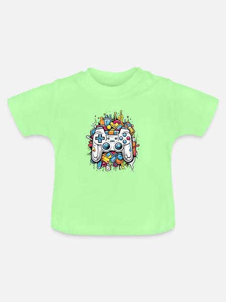 Game Controller - Baby Bio-T-Shirt mit Rundhals - Mintgrün