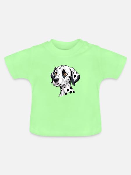 Dalmatische Hundeillustration auf Kleidung - Baby Bio-T-Shirt mit Rundhals - Mintgrün