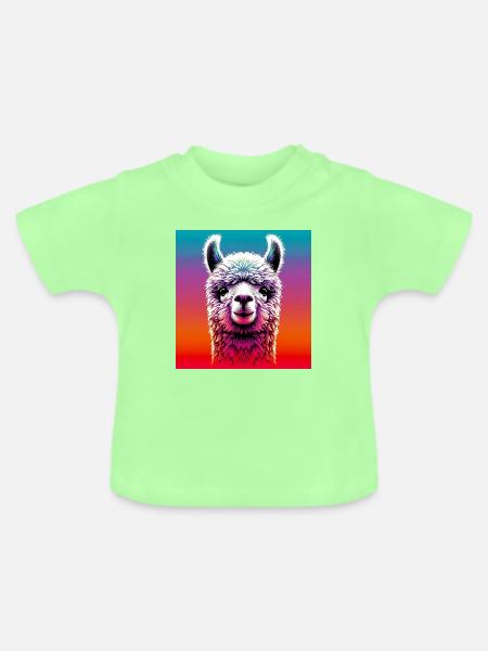 Alpaka - Baby Bio-T-Shirt mit Rundhals - Mintgrün