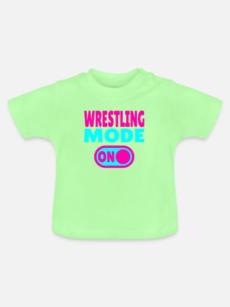 Wrestling Mode ON - Baby Bio-T-Shirt mit Rundhals - Mintgrün