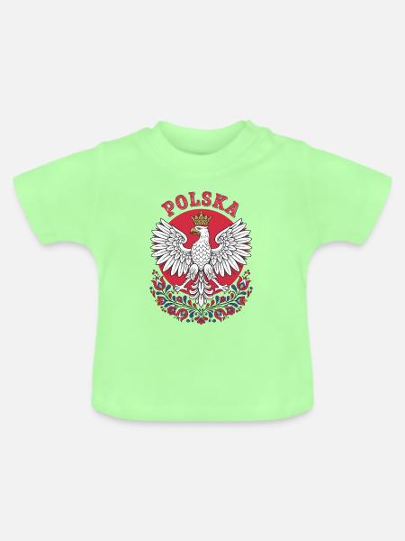 Polska Adler Volksemblem Kunst - Baby Bio-T-Shirt mit Rundhals - Mintgrün