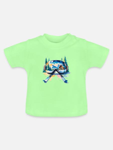 Winterlandschaft Skigoggles - Baby Bio-T-Shirt mit Rundhals - Mintgrün