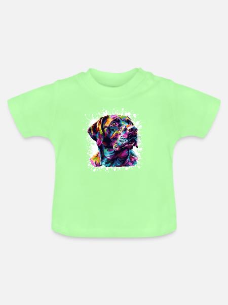 Hund Tier Kunst - Baby Bio-T-Shirt mit Rundhals - Mintgrün