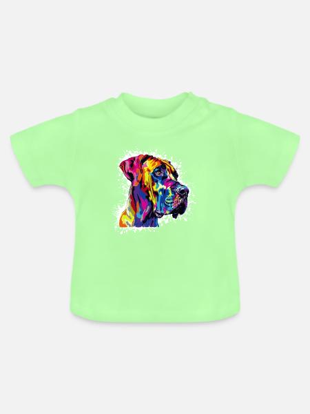 Hund Hundeporträt - Baby Bio-T-Shirt mit Rundhals - Mintgrün