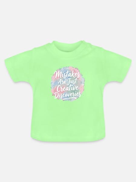Mistakes Are Just Creative Discoveries - Baby Bio-T-Shirt mit Rundhals - Mintgrün