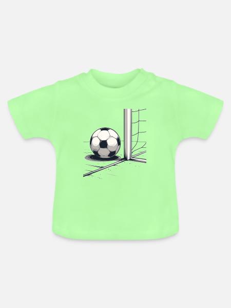 Ball am Netz Torabschluss - Baby Bio-T-Shirt mit Rundhals - Mintgrün