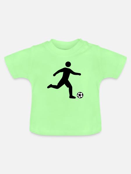 Fussballer Silhouette - Baby Bio-T-Shirt mit Rundhals - Mintgrün