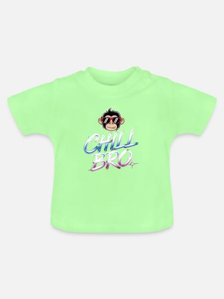 Chill Bro Monkey - Baby Bio-T-Shirt mit Rundhals - Mintgrün