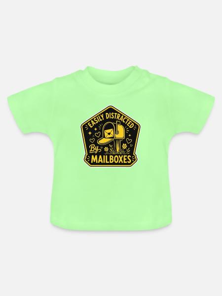 Easily Distracted By Mailboxes - Postbote Post - Baby Bio-T-Shirt mit Rundhals - Mintgrün