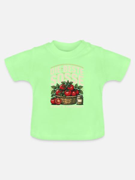 Tomatenbeet Soßenkunst - Baby Bio-T-Shirt mit Rundhals - Mintgrün