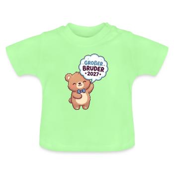 Großer Bruder 2027 Bär - Baby Bio-T-Shirt mit Rundhals - Mintgrün - Vorne