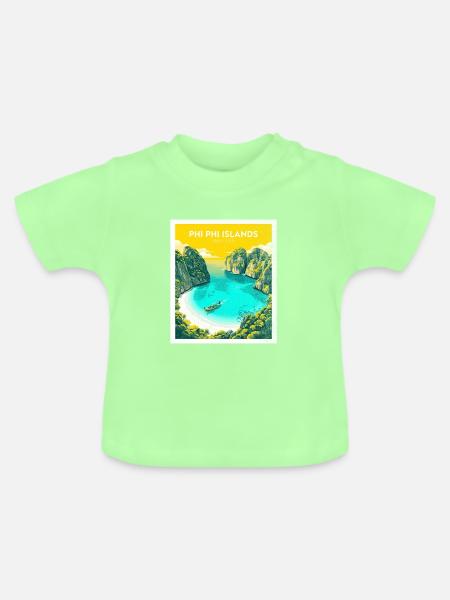 Phi Phi Island Thailand - Baby Bio-T-Shirt mit Rundhals - Mintgrün