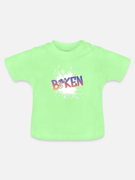 BikeKen Splash Gradient - Baby Bio-T-Shirt mit Rundhals - Mintgrün