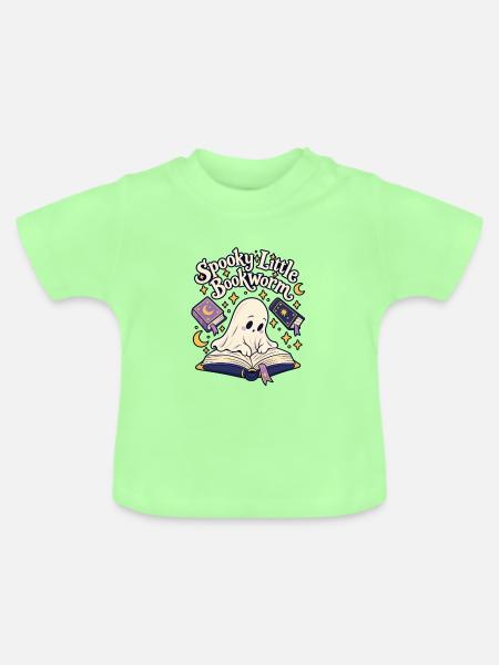 Spooky Little Bookworm - Baby Bio-T-Shirt mit Rundhals - Mintgrün