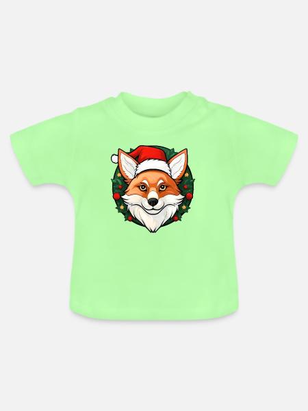 Fuchs Weihnachtsmann - Baby Bio-T-Shirt mit Rundhals - Mintgrün