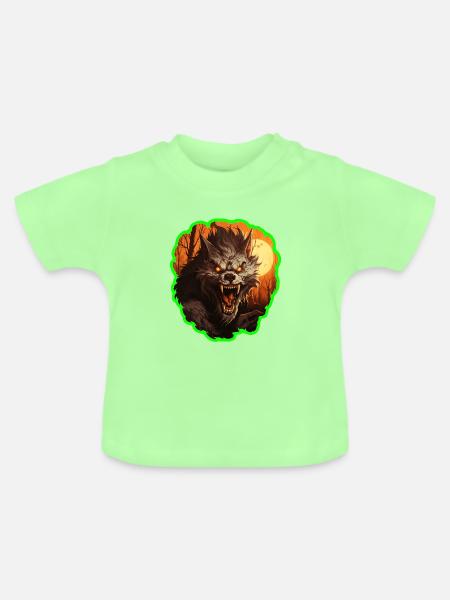 Halloween Werwolf - Baby Bio-T-Shirt mit Rundhals - Mintgrün