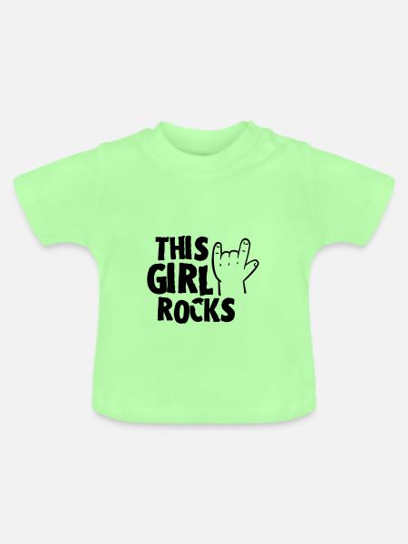 This Girl rocks - Baby Bio-T-Shirt mit Rundhals - Mintgrün
