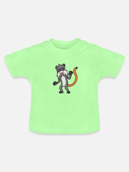 Kawaii Tamarin - Baby Bio-T-Shirt mit Rundhals - Mintgrün
