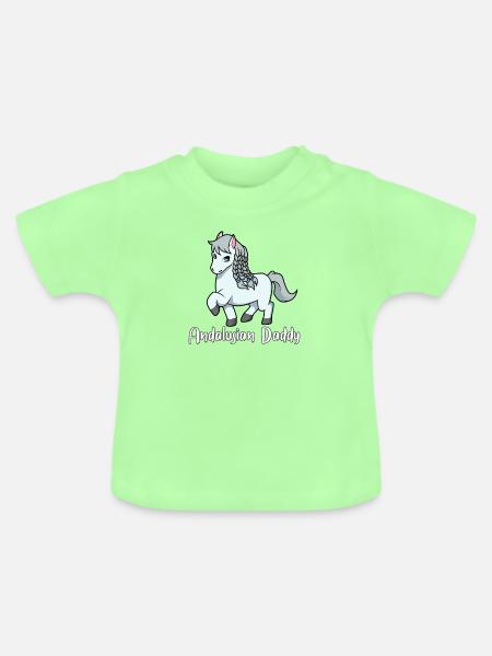 Pferdeliebhaber - Andalusian Daddy - Baby Bio-T-Shirt mit Rundhals - Mintgrün