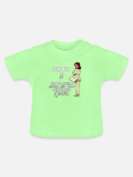Ich bin 11 - Mädchen Karate - Baby Bio-T-Shirt mit Rundhals - Mintgrün