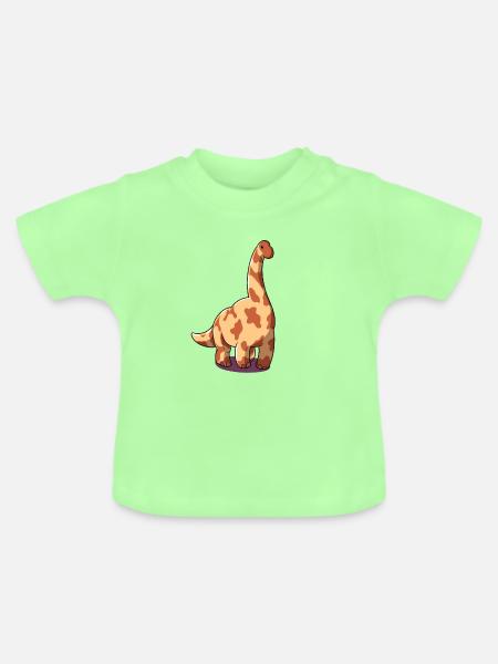 Cartoon Brachiosaurus - Baby Bio-T-Shirt mit Rundhals - Mintgrün