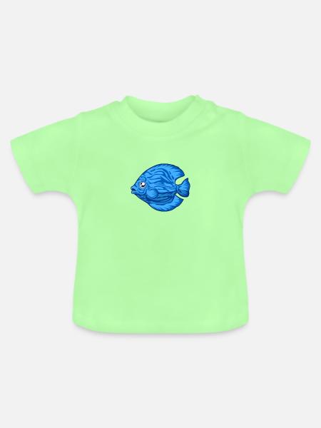 Kawaii Diskusfisch - Baby Bio-T-Shirt mit Rundhals - Mintgrün
