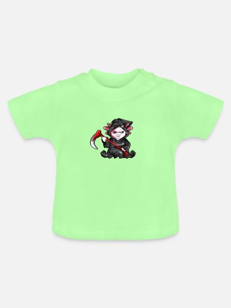 Axolotl Sensenmann - Baby Bio-T-Shirt mit Rundhals - Mintgrün