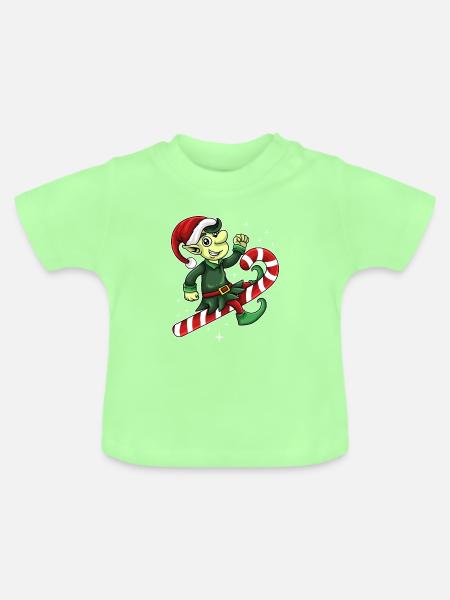 CHRISTMAS ELF 1 - Baby Bio-T-Shirt mit Rundhals - Mintgrün