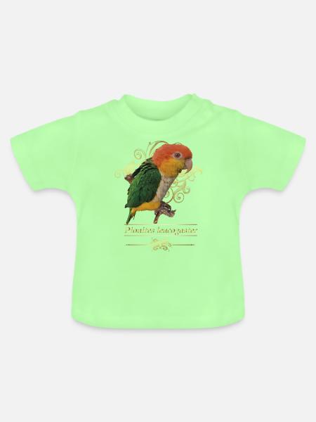 Der orangeköpfige Caique - Baby Bio-T-Shirt mit Rundhals - Mintgrün