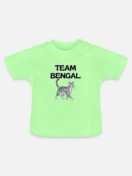 Team Bengal Katzengrafik - Baby Bio-T-Shirt mit Rundhals - Mintgrün