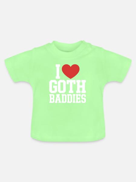 Ich liebe Goth-Bösewichte - Baby Bio-T-Shirt mit Rundhals - Mintgrün