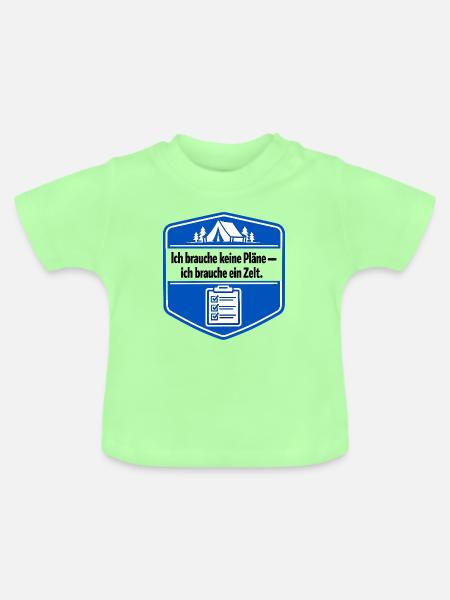 Ich bin ein Camper - Baby Bio-T-Shirt mit Rundhals - Mintgrün