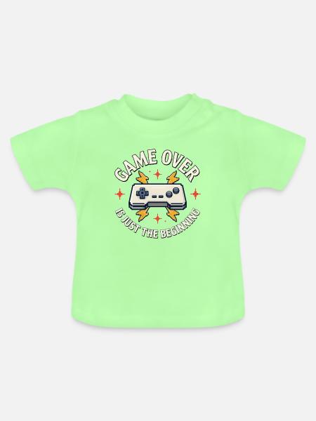 Game Over ist erst der Anfang - Baby Bio-T-Shirt mit Rundhals - Mintgrün