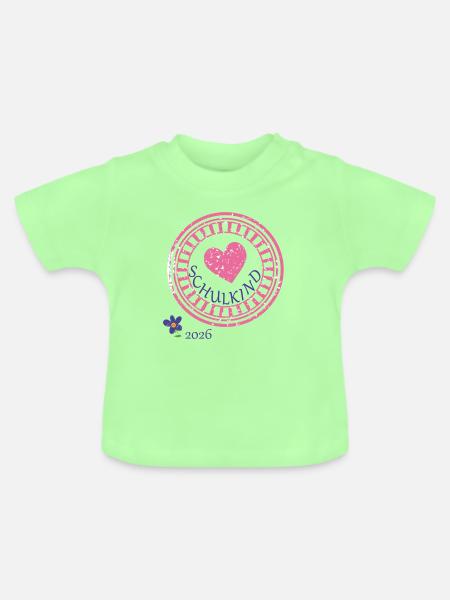 Schulkind Herz - Baby Bio-T-Shirt mit Rundhals - Mintgrün