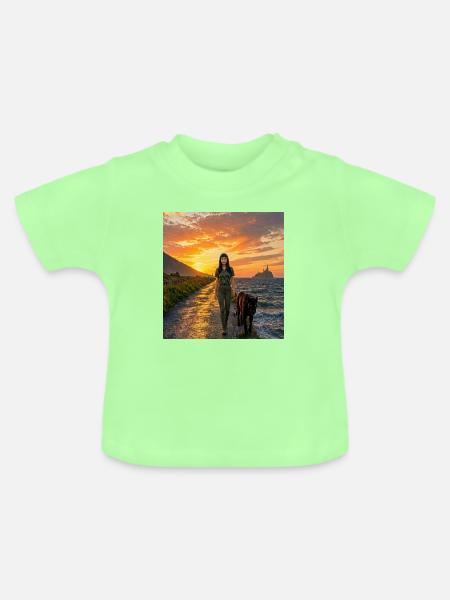 Beißer mit Panther - Baby Bio-T-Shirt mit Rundhals - Mintgrün