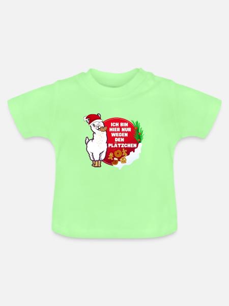 Alpaka nur für Plätzchen! - Baby Bio-T-Shirt mit Rundhals - Mintgrün